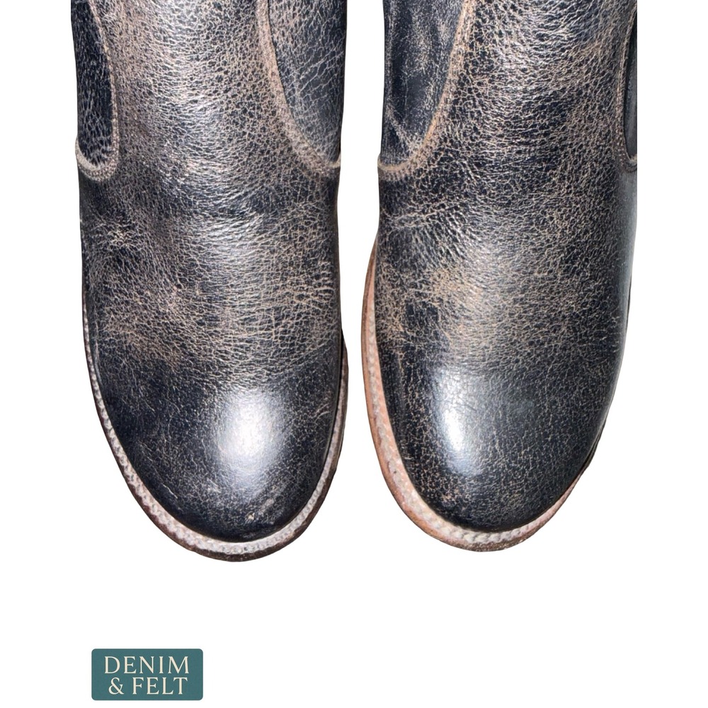 NEW Bed Stu Nandi Black Handcrafted Leather Chelsea Boots Distressed Ankle 8.5 - Picture 10 of 16